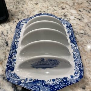 Blue and White Ceramic Toast Rack